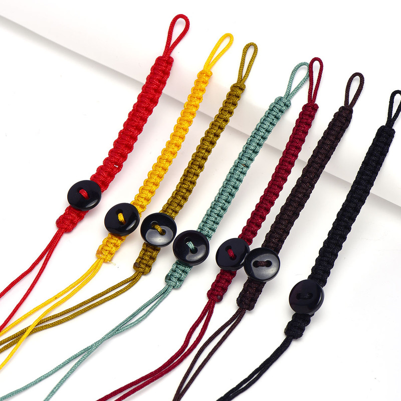 Car keychain rope 72 nylon double flat knot braided rope wholesale text play jewelry plain rope pendant rope