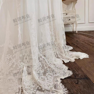 French Lace Window Screen Light Luxury Villa Embroidered Curtains Bedroom European American Living Room High-End Embroidered Gauze Curtains