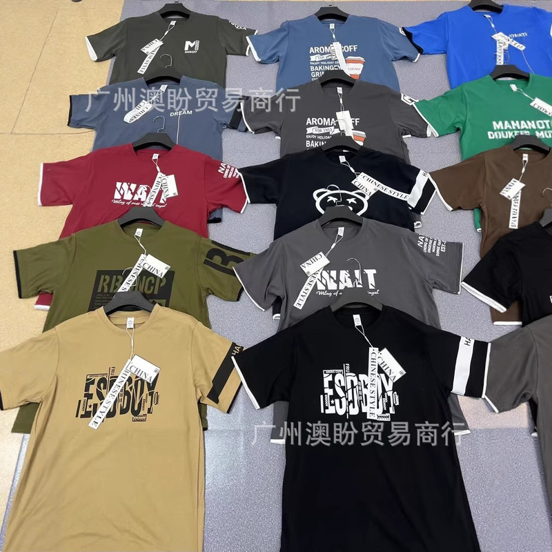 Foreign Trade Cross-border Men's T shein Summer National Fashion New Style Multi-style Half-sleeve T-shirt Loose Teenager T-shirt Top