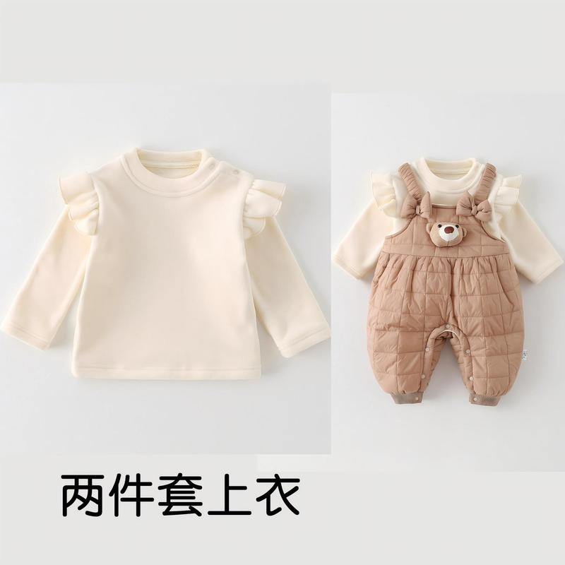 儿童套装秋冬装宝宝夹棉加厚连帽棉衣棉裤冬季婴幼儿分体两件套潮|undefined