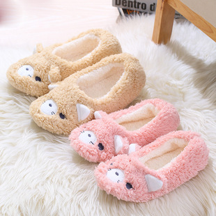 Wholesale cat cartoon parent-child home cotton slippers children's non-slip warm feet baby cotton shoes bag heel carpet slippers