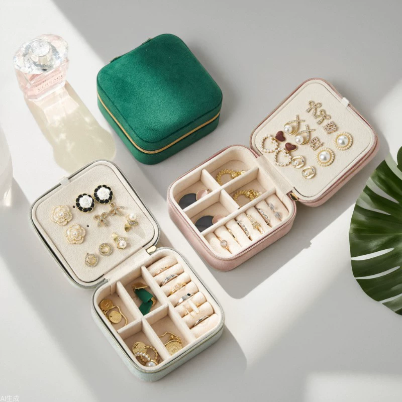 Трансграничная фланелевая коробка ювелирных изделий путешествия портативная коробка для хранения ювелирных изделий Серьги серьги ожерелье ювелирная коробка для хранения ювелирных изделий