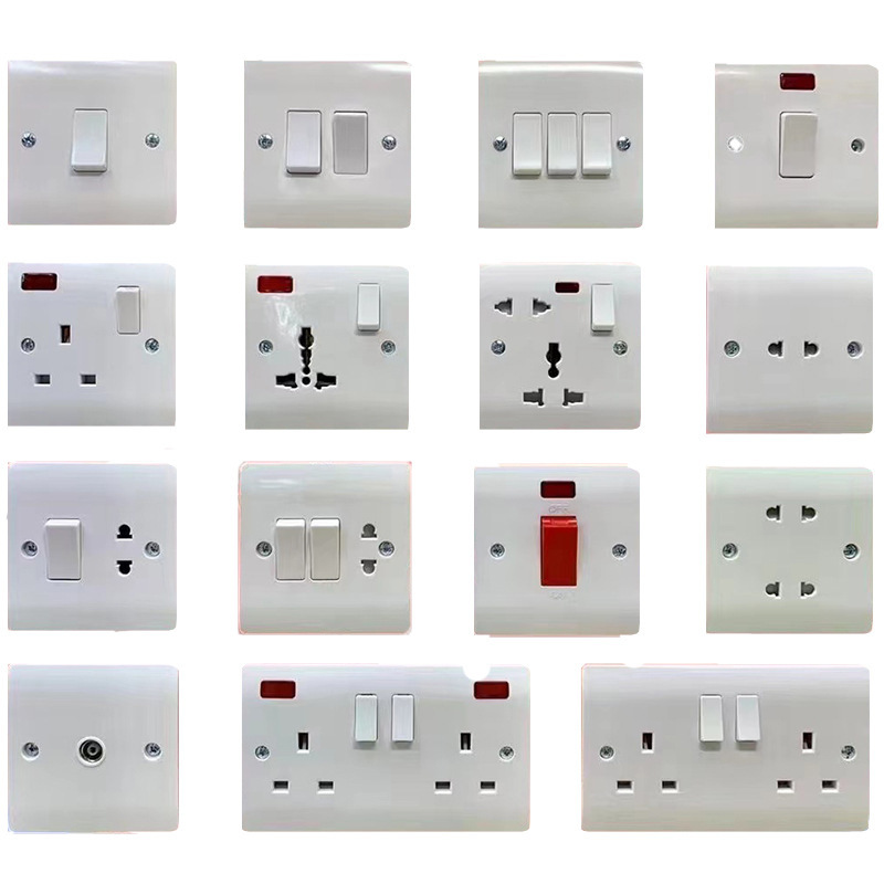 British standard bakelite switch panel opening 13A double multi-functional three-hole Middle East South Africa Africa switch