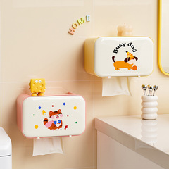 卸売りかわいいアニメ壁掛けトイレティッシュケース穴なしトイレ浴室防水洗面タオル収納ケース