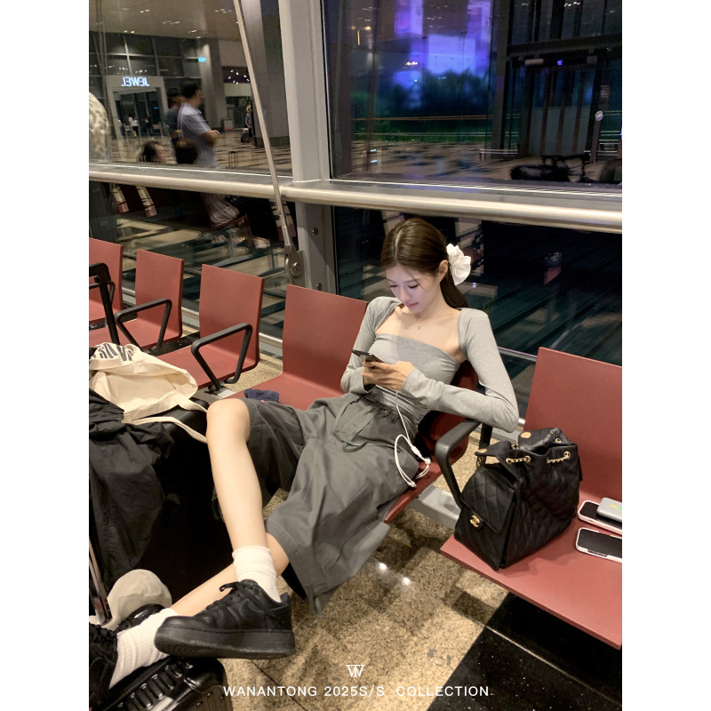 WANANTONG 超爱!私服Citystreet 重工纱洗长短款工装裤女夏季|undefined