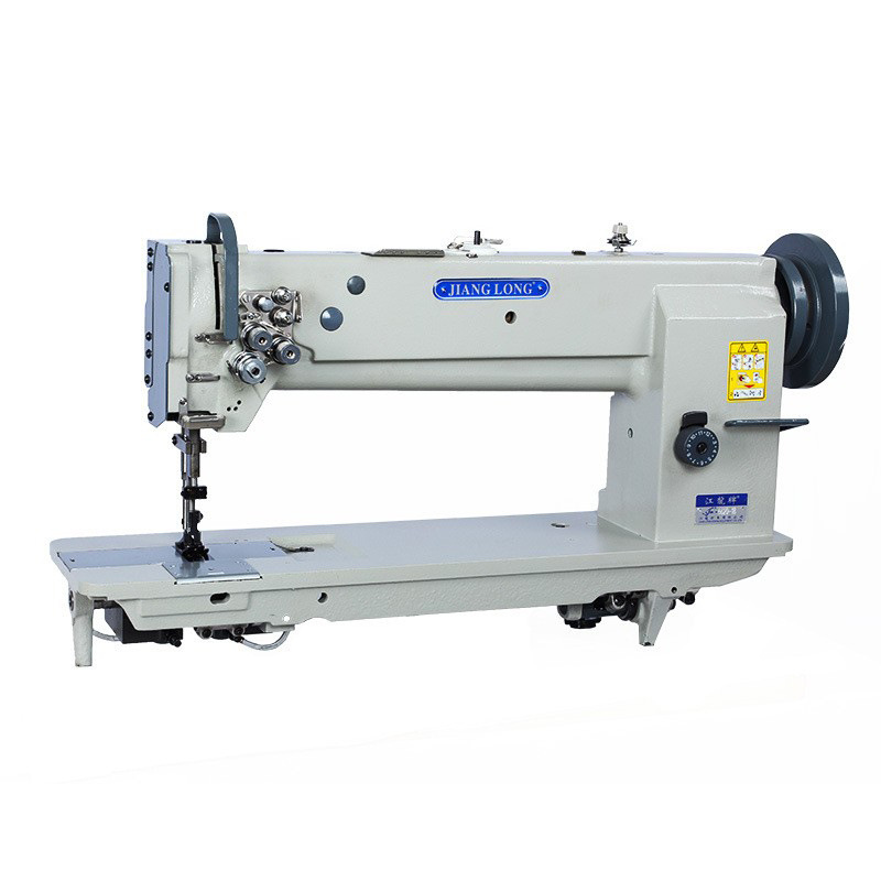江龙牌6620双针脚垫拼接工业缝纫机皮革厚料加长同步车双针平车