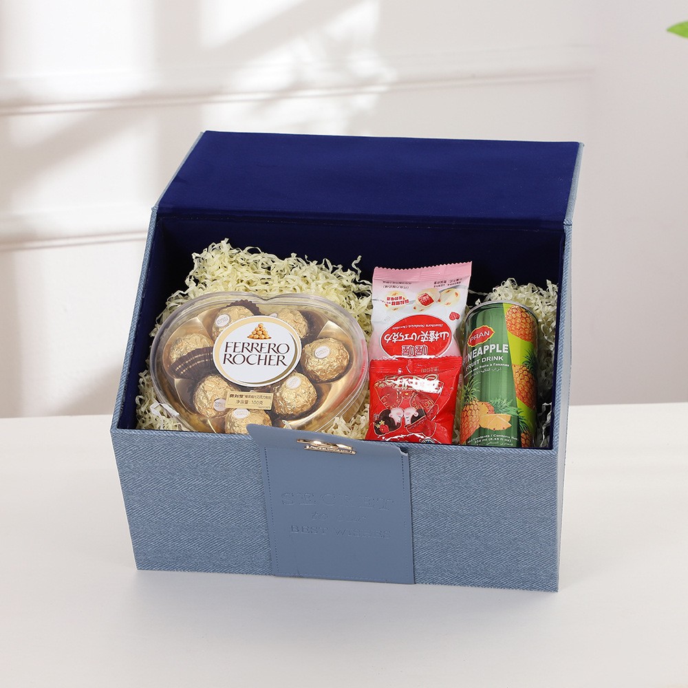 2023 nueva caja de regalo portátil regalo Festival de Primavera caja de embalaje de cuero caja de dulces de boda caja de regalo de mano al por mayor