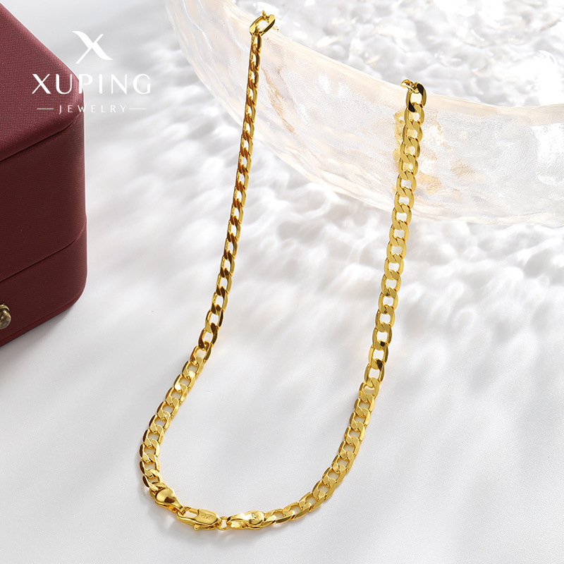 Xuping joyería galvanizado de aleación de cobre transfronterizo estilo europeo y americano simple clásico cadena collar al por mayor