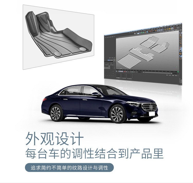 Suitable for 24 Mercedes-Benz E-Class Long-Wheelbase Car Floor Mats, Full Tpe Floor Mats, Special Car Floor Mats, Trunk Mats