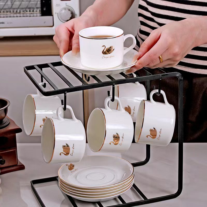 Taza de cerámica europea, taza de café, taza de café simple, taza de café doméstica, taza de café de lujo pequeña, taza de café latte de cerámica