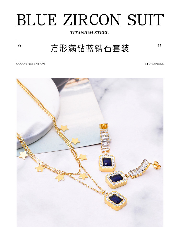 Fashion Star Titanium Steel Layered Necklaces Inlay Zircon Stainless Steel Necklaces Colorza_colorza_1