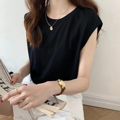 夏季无袖女装打底2025新款外穿宽松上衣运动休闲百搭外贸厂家直发