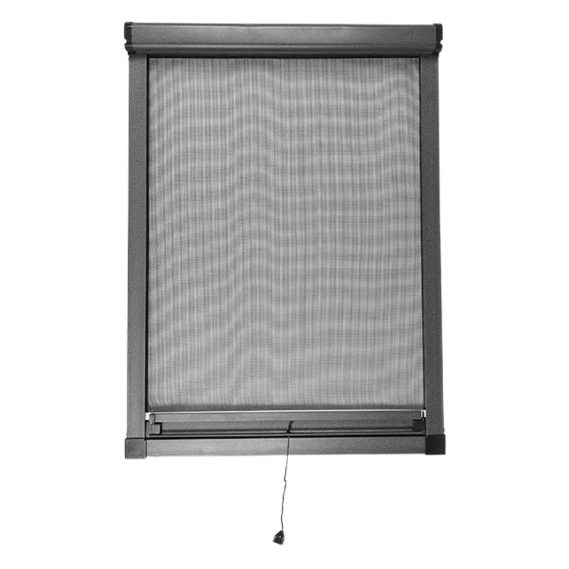 Ventana de pantalla metálica invisible en stock tipo push-pull telescópico tipo bobina de puente de tracción superior y inferior de aleación de aluminio anti-mosquito ventana de bobina