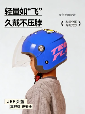 Taiwan Jef Cartoon Kidsren's Safety Helmet Motosiklet kaskı (dəbilqə) - blue-star-robot-one-size-fits-allxl