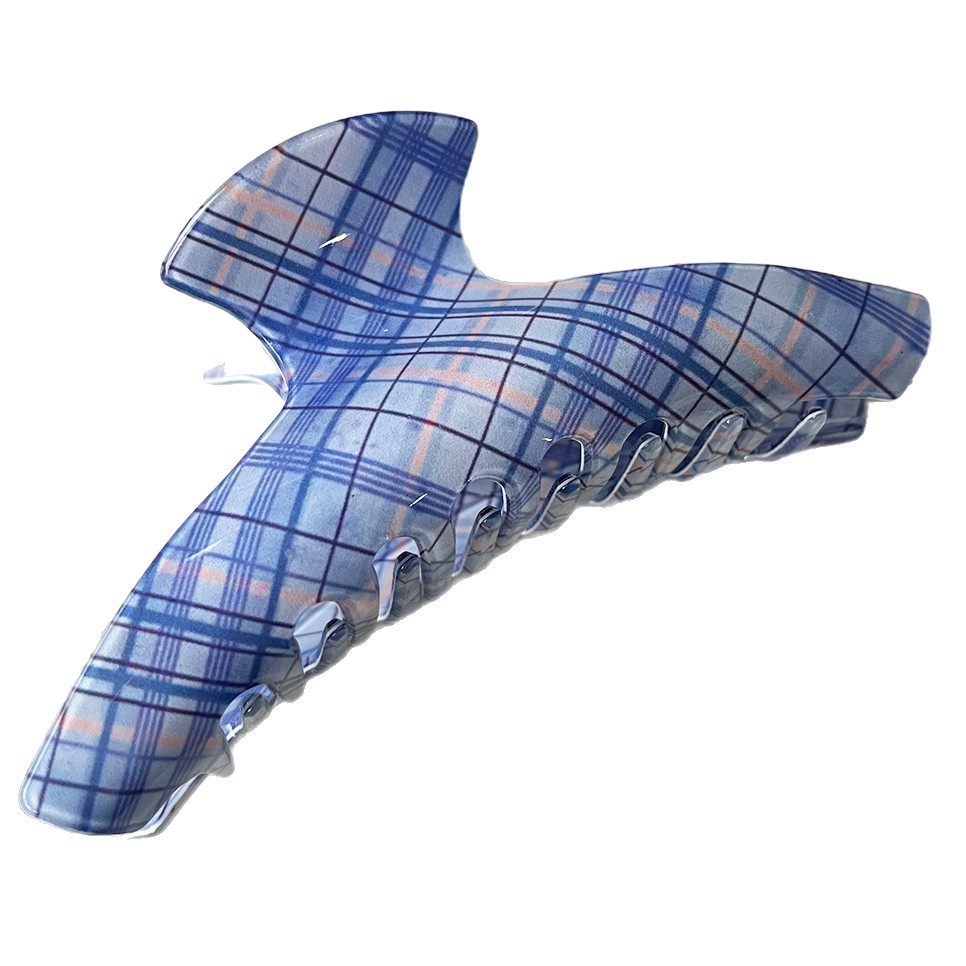 Nuevo estilo de imitación acético azul estricto clips lindos y dulces agarrar clips de alta calidad de la cabeza detrás de los clips de tiburón para mujeres