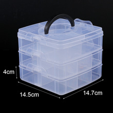 三层透明收纳盒分层带扣首饰盒五金饰品盒带盖塑料盒子药盒牙签盒