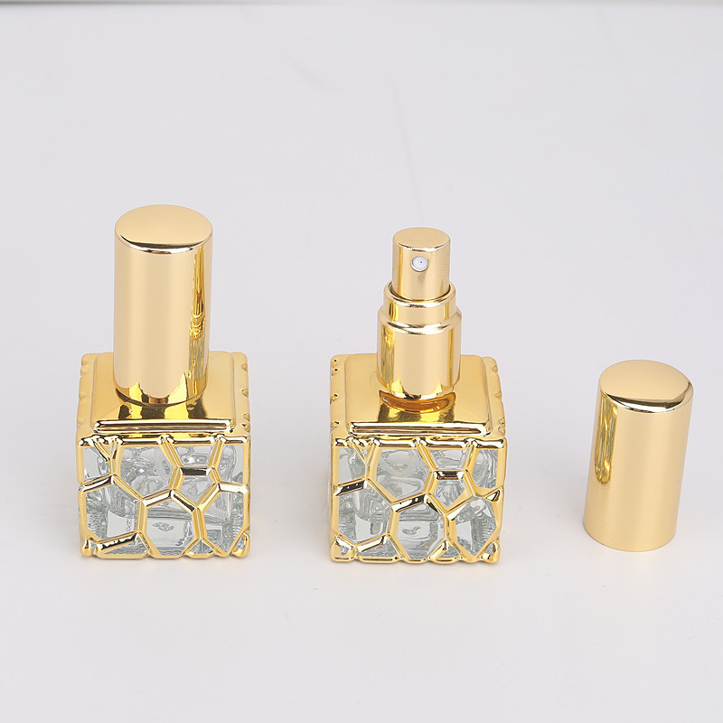 F060-Fabrik directo 10ML spray de galvanoplastia perfume en cubo de agua subenvasado mini botella de vidrio de muestra para viaje