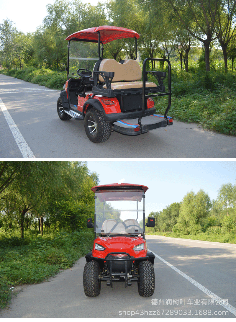 Golf Cart, Electric Sightseeing Car, Four-Wheel Tourist Attraction Hotel Property Reception Car, School Airport Shuttle Bus