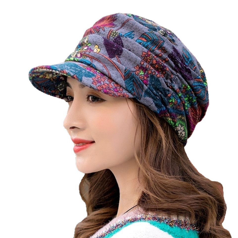 Women's Autumn and Winter Fleece-lined Warm Multi-functional Neck Hat Fashionable All-match Cold-proof Moon Hat Piled Twisted Hat
