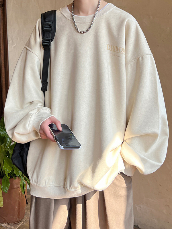 American Casual Sweatshirt Men's Spring and Autumn New Printed Round Neck Long-Sleeved Loose Versatile Trendy Top Design