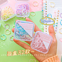 Transparent Colorful Ring Binders Randomly Adjustable Detachable Ring Clips Student Creative Punching Binding Rings Open Mouth Rings