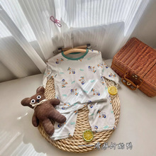 儿童睡衣春夏季家居服套装a类九分袖男孩女孩夏空调服ZS802