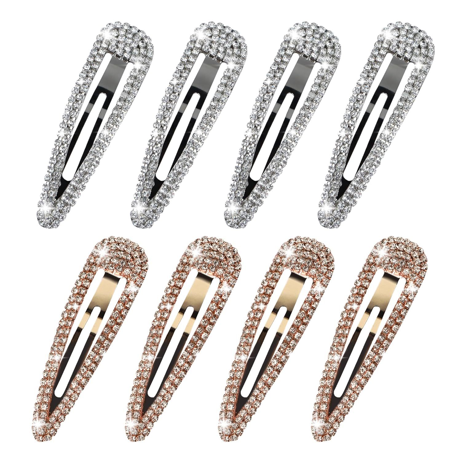 8pcs Europa y los Estados Unidos nuevo conjunto de adornamiento para el cabello temperamento diamond clips de garra de diamante cadena clip de cabello cabello clip de mejilla image 3