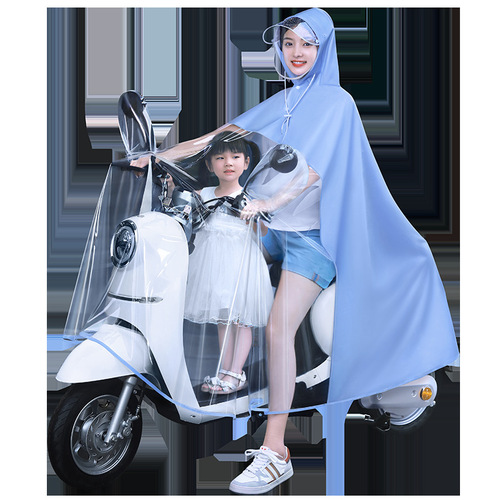 Wholesale new double transparent long raincoat for parent-child electric vehicles and battery cars, full body rainproof poncho