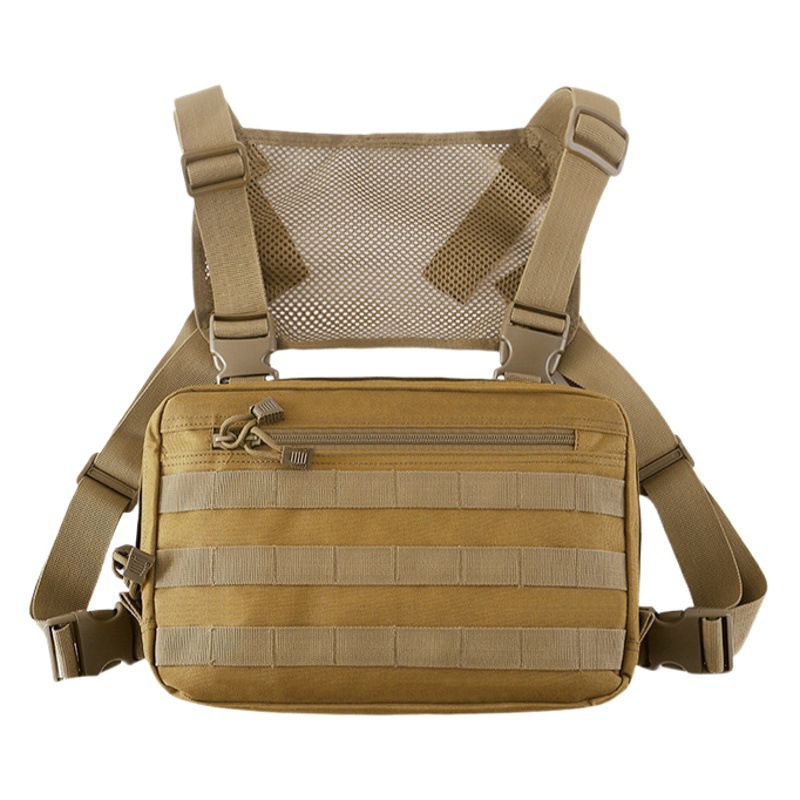 Bolsa táctica para deportes al aire libre, bolso para hombre, multifuncional, práctico, cómodo, de malla transpirable, estilo callejero Yubang