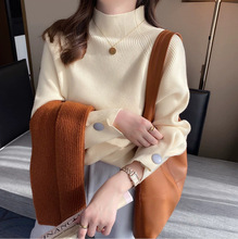 半高領毛衣女秋冬加厚寬松外穿2021年韓版新款針織打底衫內搭上衣