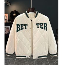 捡漏反季新品美式复古外套男棉服宽松羊羔绒棉衣加厚加绒厚棒球服