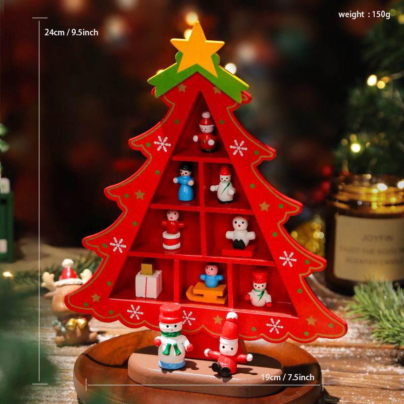 デスクトップ木製クリスマスツリーホームミニクリスマスツリー装飾ギフト小さなクリスマス装飾品新しいクロスボーダー|undefined