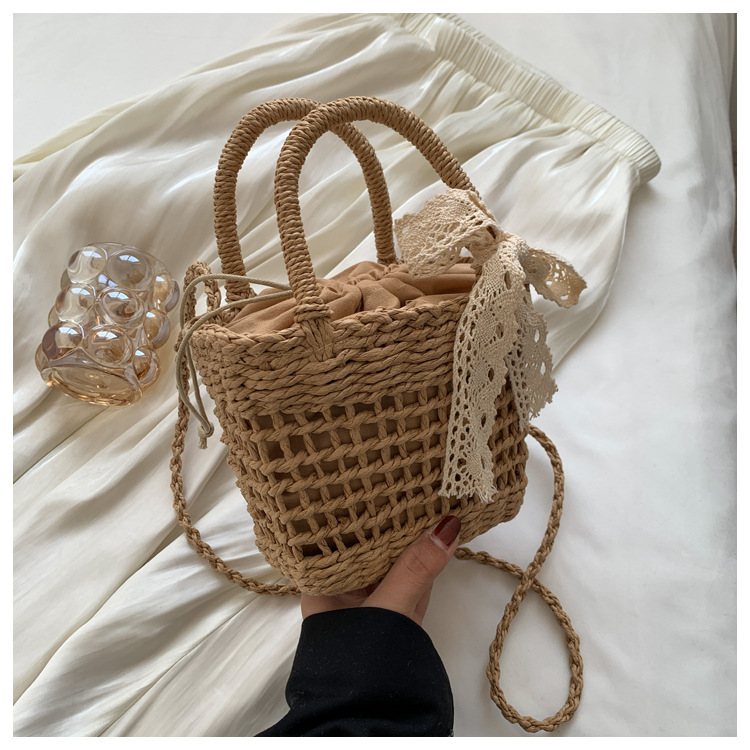 Geflochtene Strohtasche Für Den Sommer Am Strand Und Urlaub_voghion.com