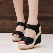 High-heeled Wedge Platform Fish Mouth 2024 New Women's Peep