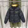 宽松撞色跨境连帽羽绒服