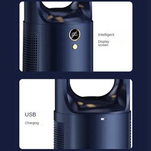 1套 灰色 ABS X27灰色帶台燈功能 無葉電風扇家用強力小型桌面立