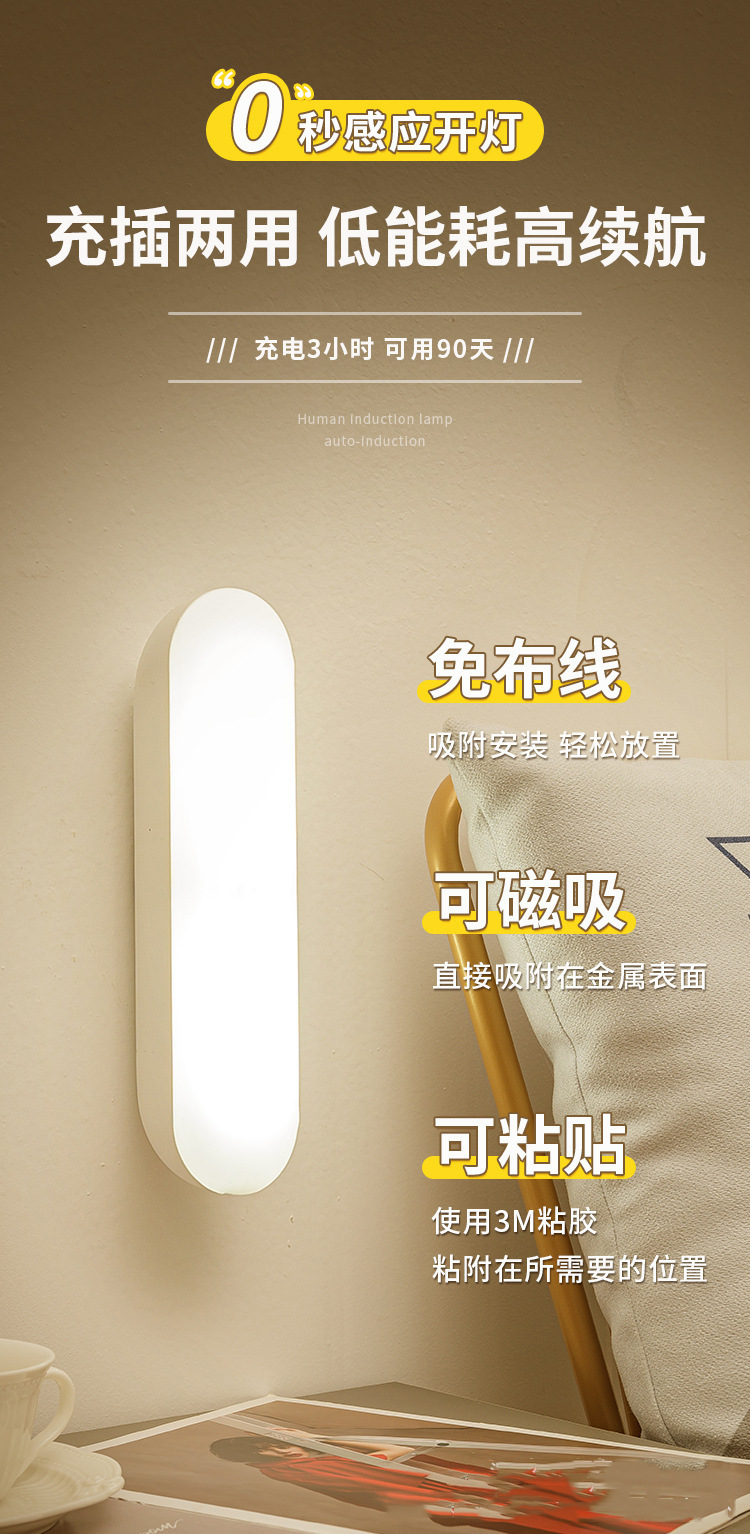 2025 new car lighting strong magnetic USB charging roof light trunk car led reading light free wholesale