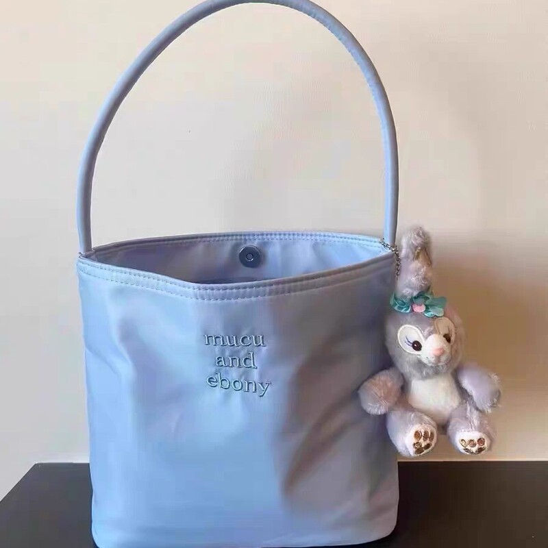 Korean Brand Much and Eboy2026 New Model Bucket Bag for Women, Simple Casual Versatile Handbag, Nylon Underarm Bag