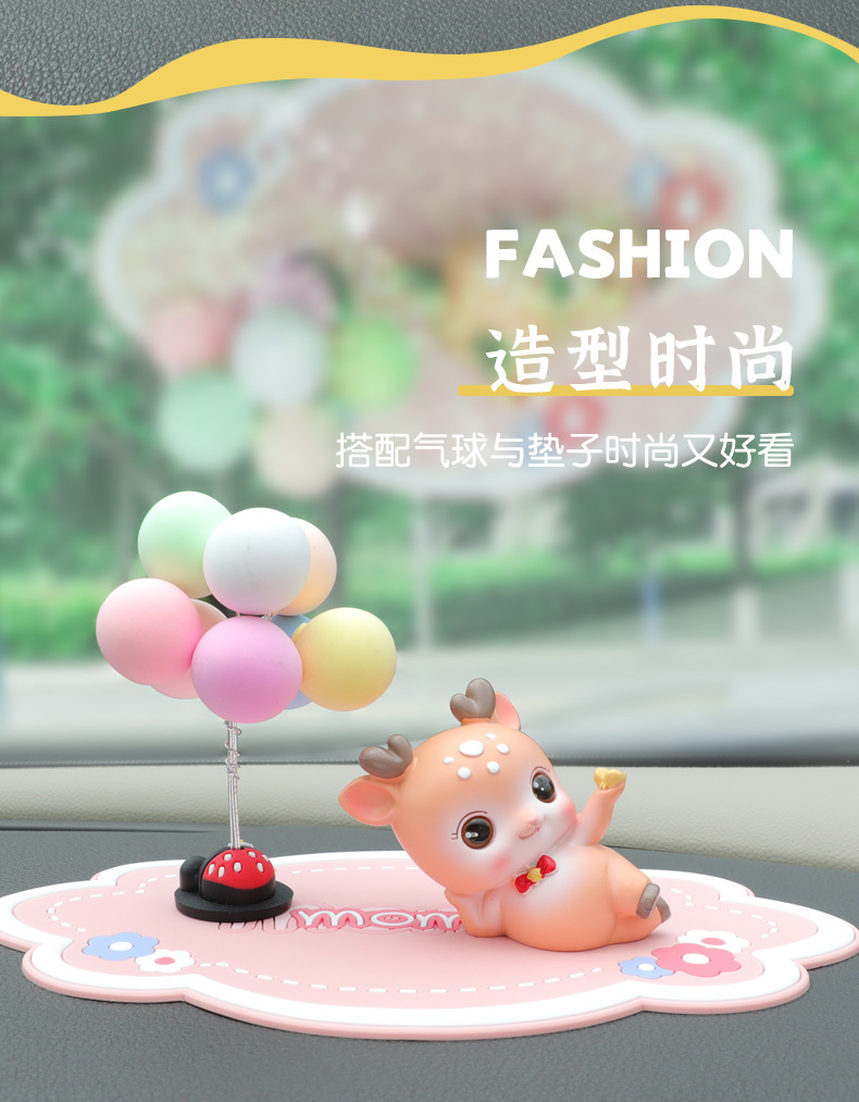First Heart Macey Deer Ornaments Desktop Cute Animal Cartoon Doll Car Center Console Resin Ornaments Birthday Gift