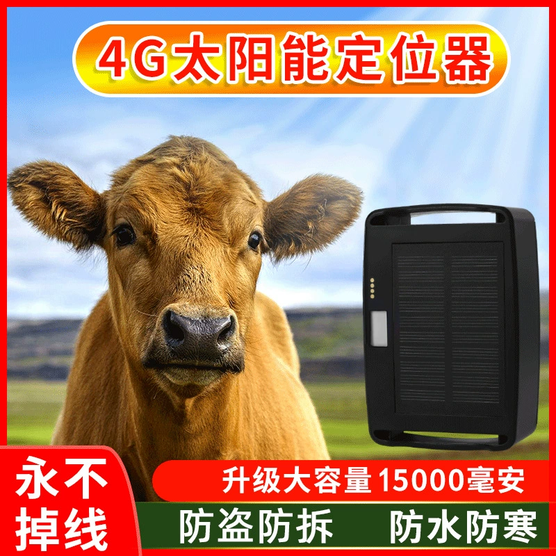 Водонепроницаемый GPS-локатор для крупного рогатого скота и овец на солнечной батарее 4G G55 Beidou сверхдлительный режим ожидания, противоугонное устройство для защиты от разборки верблюжьих животных