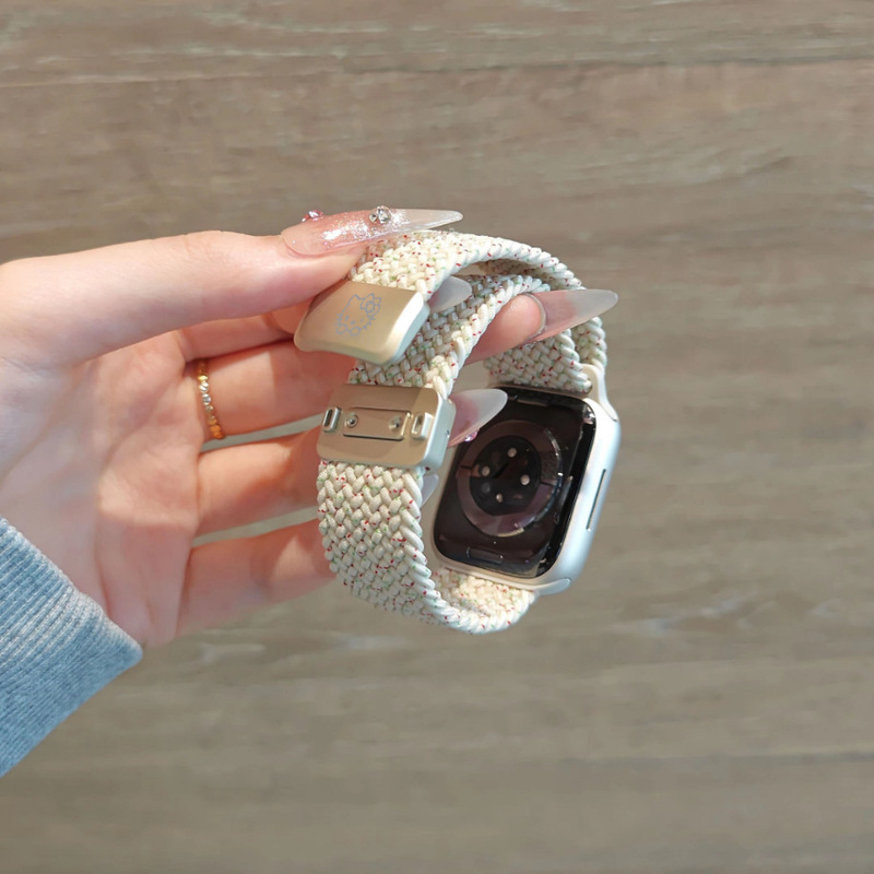 iwatch9/10表带KT猫编织磁吸苹果手表表带适用applewatch876运动|undefined