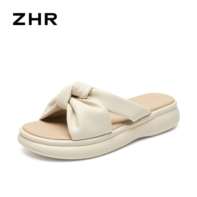 ZHR es un simple arco de zapatillas de suela gruesa para mujeres verano 2025 nuevo estilo de moda cómodos zapatos antideslizantes transpirables image 7