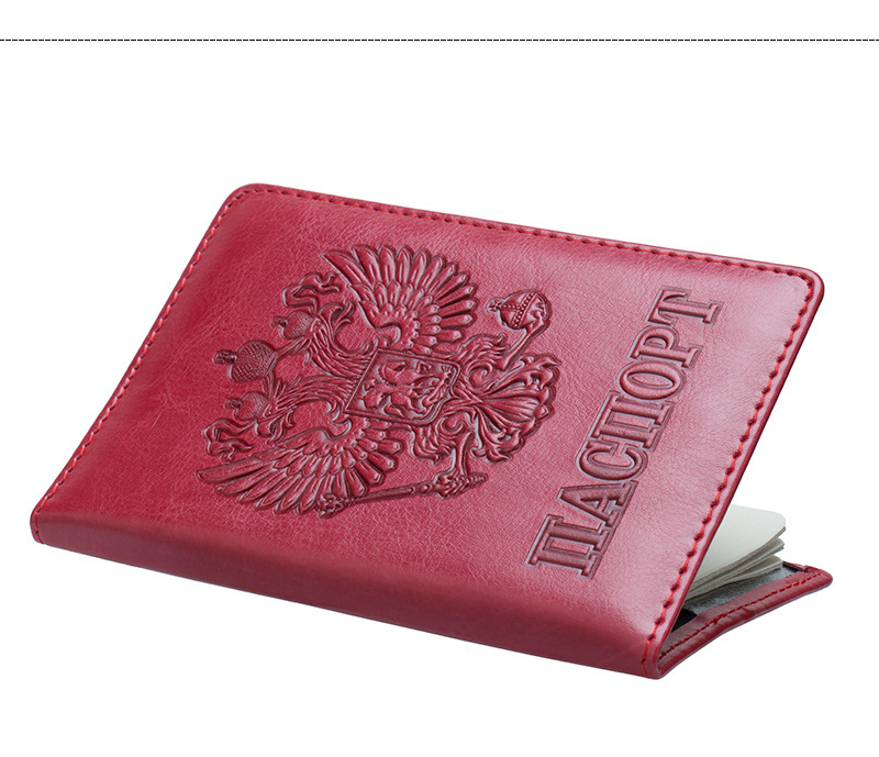 Russian national emblem 64 pattern passport holder embossed foreign trade passport book embossed passport bag ticket holder card holder