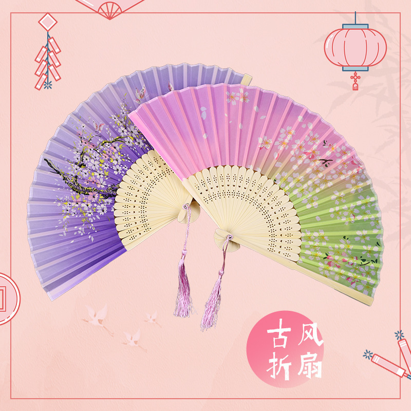 和風扇子、古代中国扇子、卸売学生漢服、古代扇子、景勝地の売れ筋ダンス竹扇子|undefined