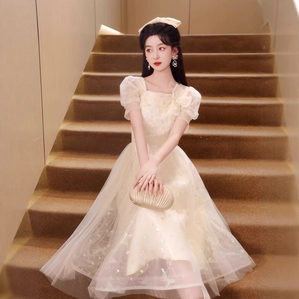 French Evening Dress 18-Year-Old Coming-Of-Age Ceremony Accessible Luxury Niche Banquet Birthday Dress Graduation Ceremony Host Dress