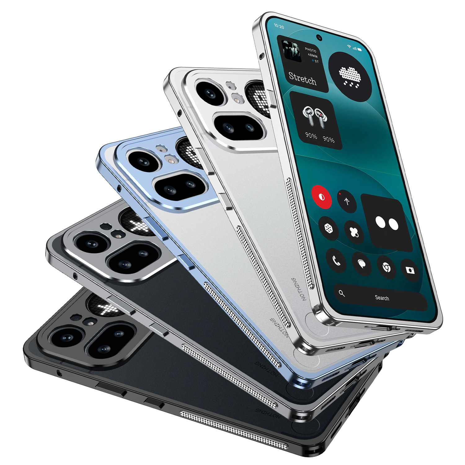 国境を越えて適用可能なNOTHING PHONE4A海馬バックル付きフレーム型携帯電話ケース3APRO金属製放熱耐衝撃保護カバー