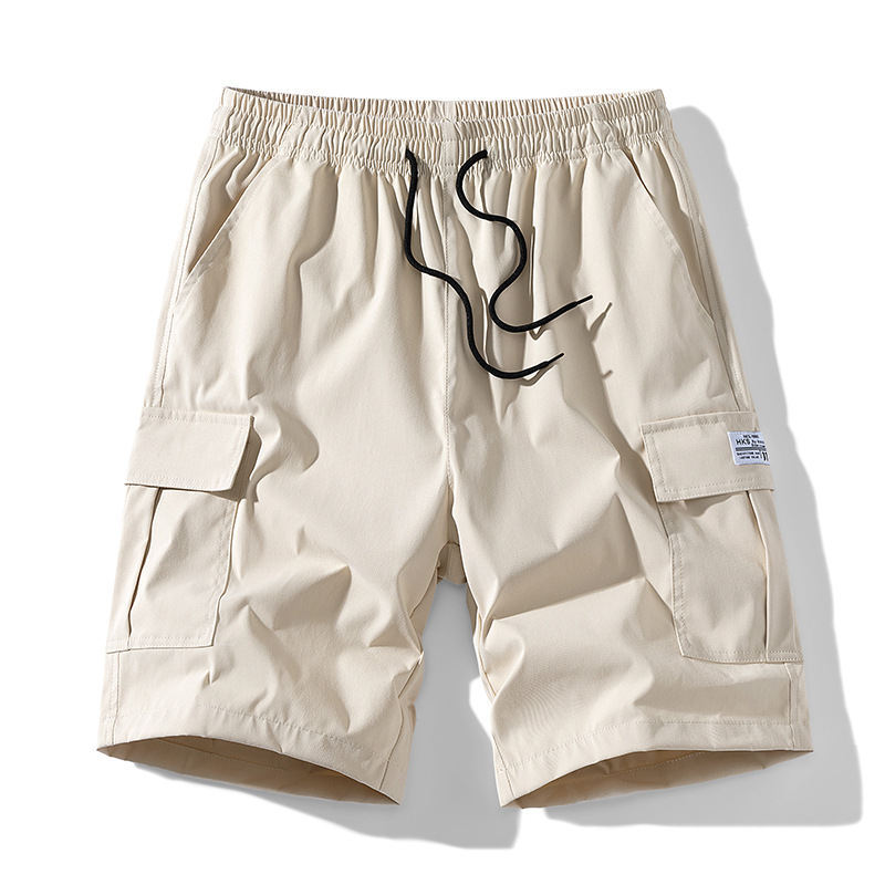 Cross-border Direct Supply 2025 New Summer Men's Shorts Outer Wear Casual Trendy Solid Color Simple All-match Five-point Pants for Men