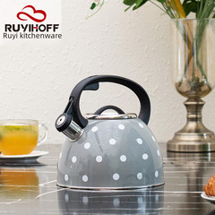 Cross-border gray dot whistling kettle, whistling water kettle, coffee sound water kettle 3L