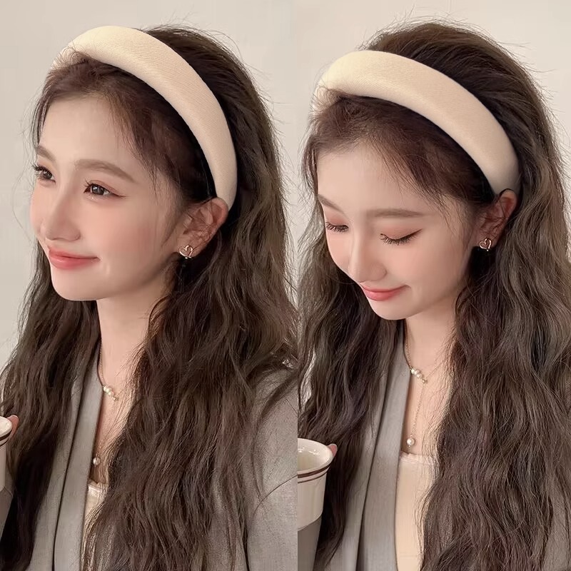 El otoño y el invierno Nueva presión elegante de lavado de pelo diadema accesorios para el cabello horquilla de las mujeres simple esponja de felpa de alta Cráneo diadema superior al por mayor