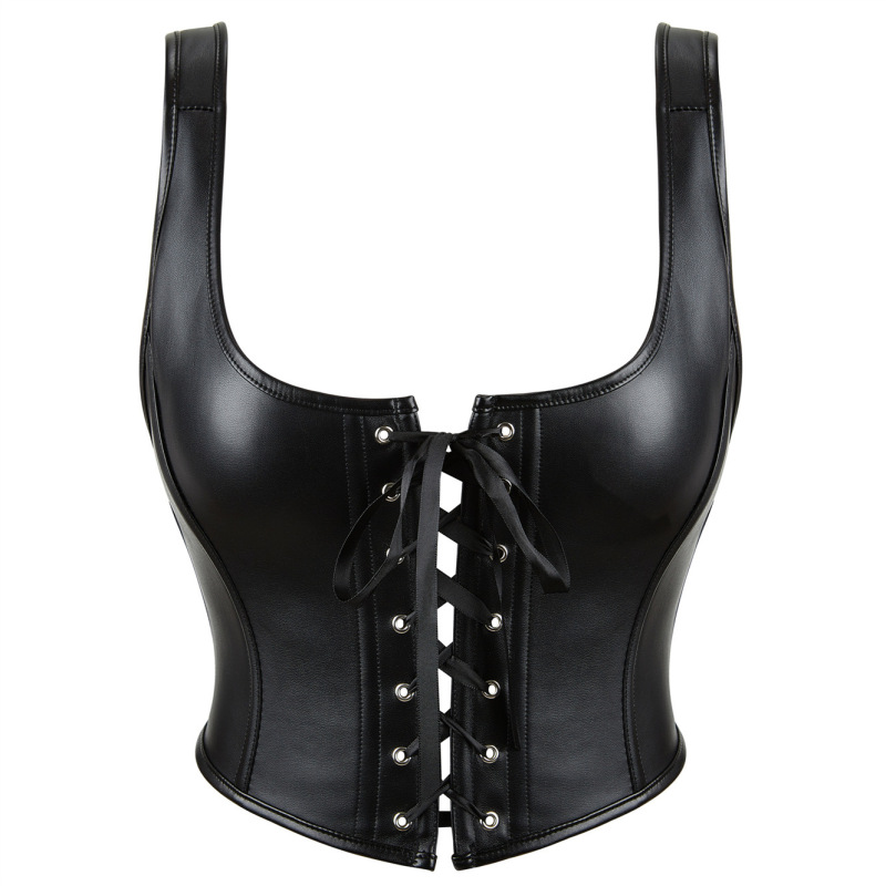 European and American-style Front Lace-up Outer Wear Camisole Waist Belly Shaping Top Sexy Fashion U-neck Corset